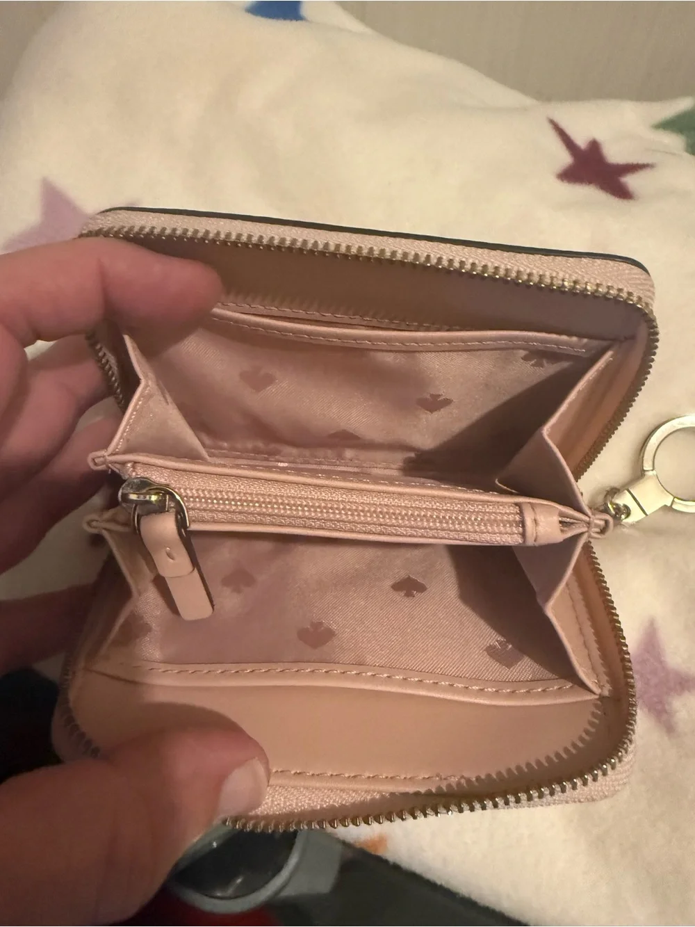 kate spade Briars lane botanical Zip Card Case with Key Ring NWOT